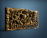 Bear Merry Christmas, 3D STL Model  12053