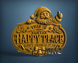 Christmas Happy Place Santa, 3D STL Model 12063