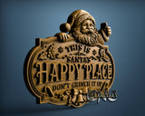 Christmas Happy Place Santa, 3D STL Model 12063