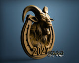 Goat New Year 2027, 3D STL Model 12065