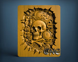 Skull Evil Time, 3D STL Model 12095