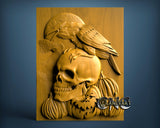 Crow Skull Pumpkin, 3D STL Model 15015