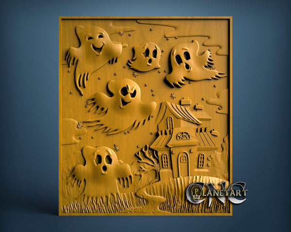 Scary Halloween Ghosts, 3D STL Model 15016