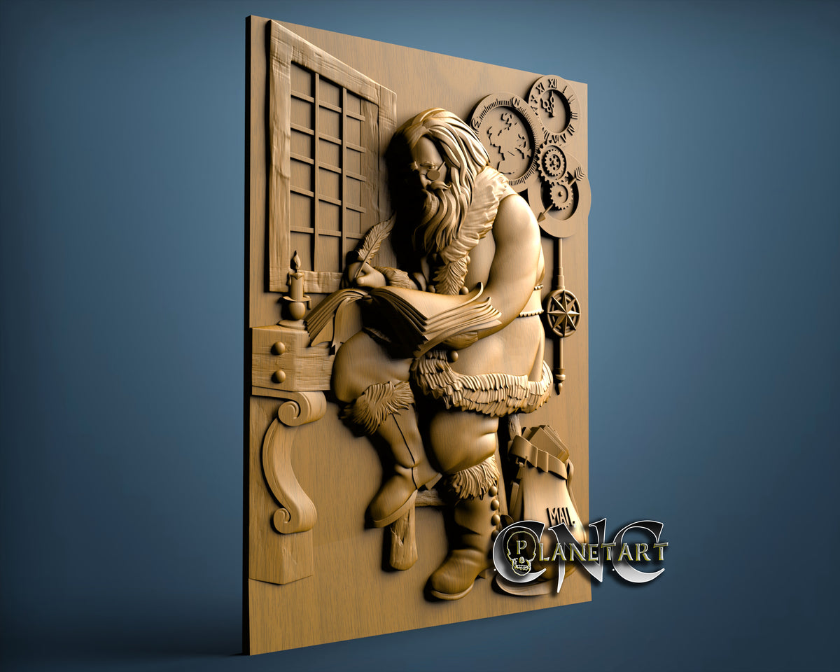 Santa Stl Santa Prepares the Wish List, 3D STL Model 15022 – Cnc Planet Art