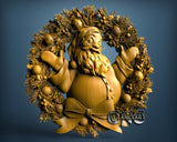 Santa Claus Wreath, 3D STL Model 15027