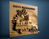 Happy Thanksgiving Truck, 3D STL Model 15040