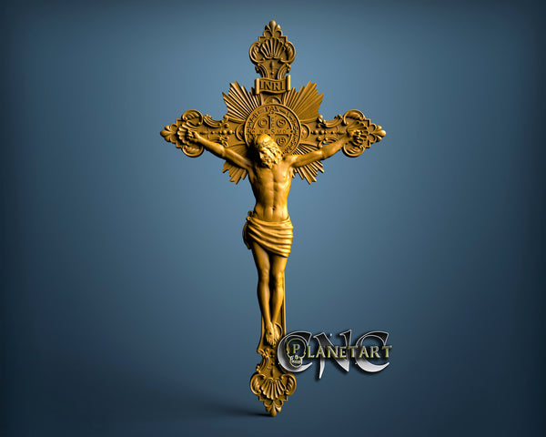 Jesus in Cross, 3D STL Model 15046