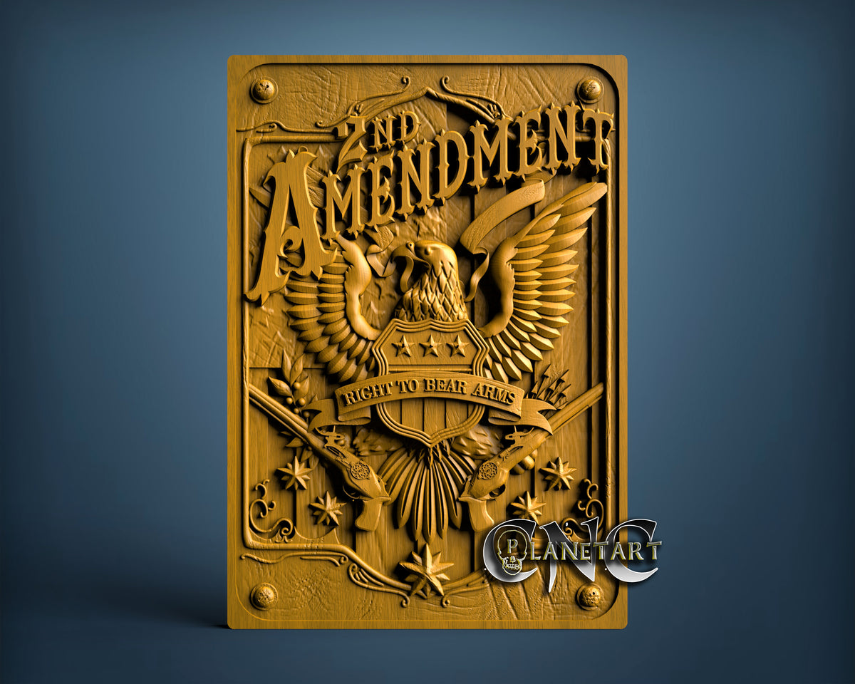 2ND Amendment, 3D STL Model 15074 – Cnc Planet Art