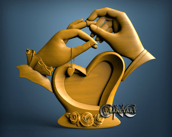 Wedding Photo Frame, 3D STL Model 15083
