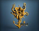 Octopus in Anchor, 3D STL Model 15089