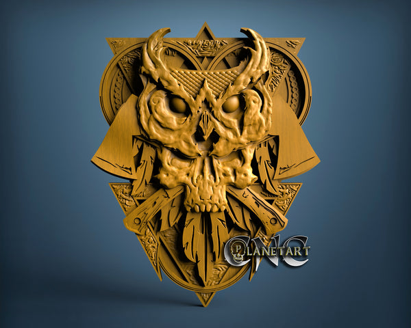 Celtic Skull Owl, 3D STL Model 15091