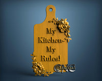 Kitchen Tray Sign, 3D STL Model 15110