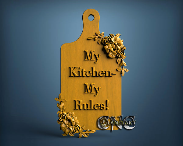 Kitchen Tray Sign, 3D STL Model 15110