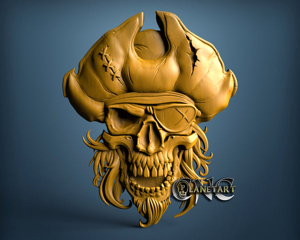 Pirate Skull, 3D STL Model 15112