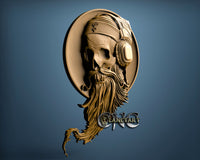 Skull Listening Music, 3D STL Model 15113