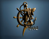 Shark & Anchor, 3D STL Model 15127