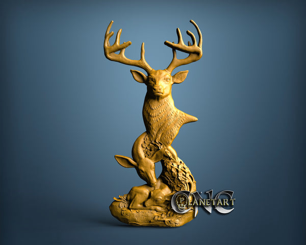 Deer Family, 3D STL Model 15133