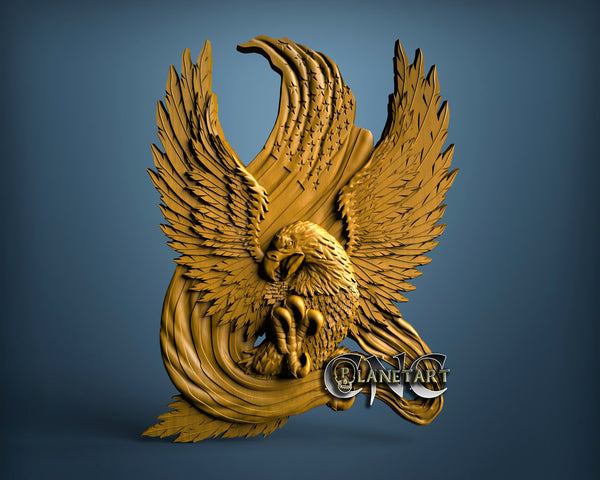 Eagle USA Flag, 3D STL Model 15146
