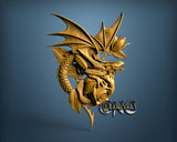 Dragon & Rose, 3D STL Model 15159