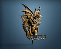 Dragon & Rose, 3D STL Model 15159