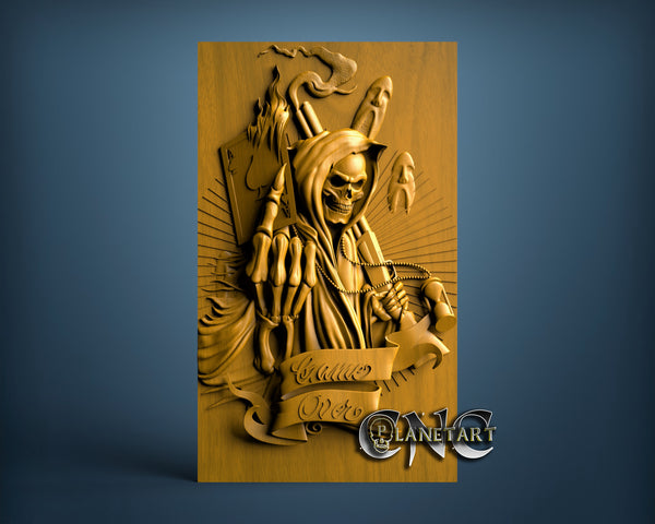 Skull - Game Over, 3D STL Model 15166