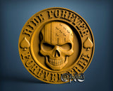 Biker Skull, 3D STL Model 15167