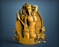 Beer Table Sign - Bikini Girl, 3D STL Model 15183