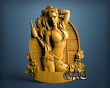 Beer Table Sign - Bikini Girl, 3D STL Model 15183