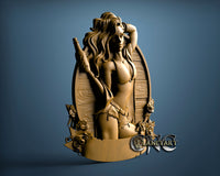 Beer Table Sign - Bikini Girl, 3D STL Model 15183