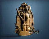 Beer Table Sign - Bikini Girl, 3D STL Model 15183