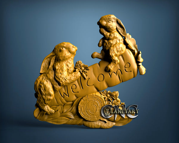 Bunnies Welcome, 3D STL Model 15184