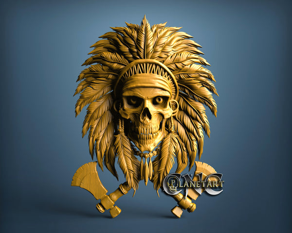 Indian Skull, 3D STL Model 15199