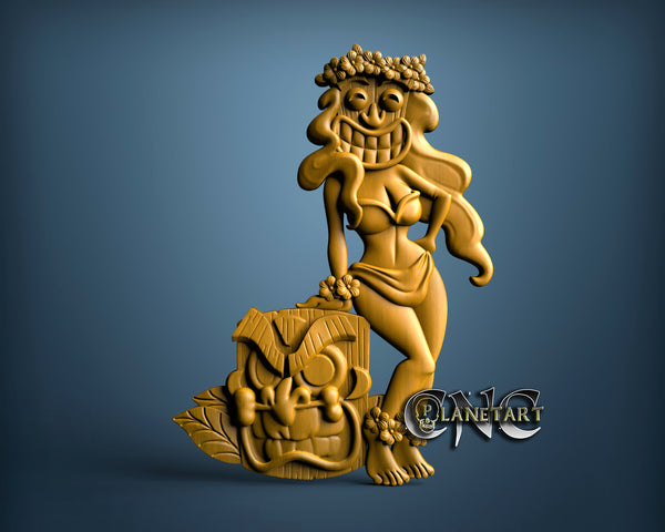 Tiki Girl,  3D STL Model 15204