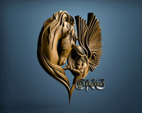 Girl Wings & Horse, 3D STL Model 15207