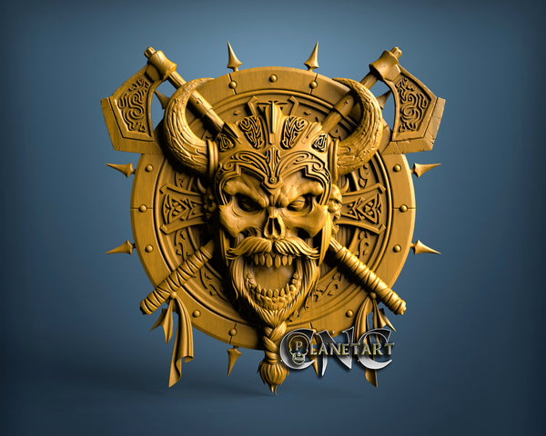 Viking Skull Axes, 3D STL Model 15218