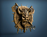 Viking Skull Axes, 3D STL Model 15218