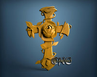 Cross Rose, 3D STL Model 15235