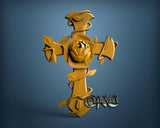 Cross Rose, 3D STL Model 15235