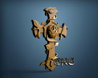 Cross Rose, 3D STL Model 15235