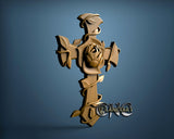 Cross Rose, 3D STL Model 15235