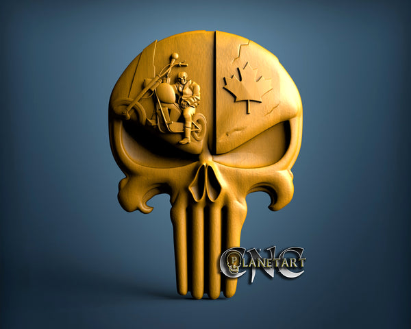 Canadian Motor Skull, 3D STL Model 15236