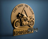 Motorcycle Live Fast Die Young, 3D STL Model 15242