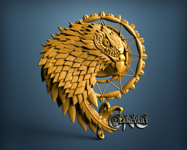 Hawk Dream Catcher, 3D STL Model 15263