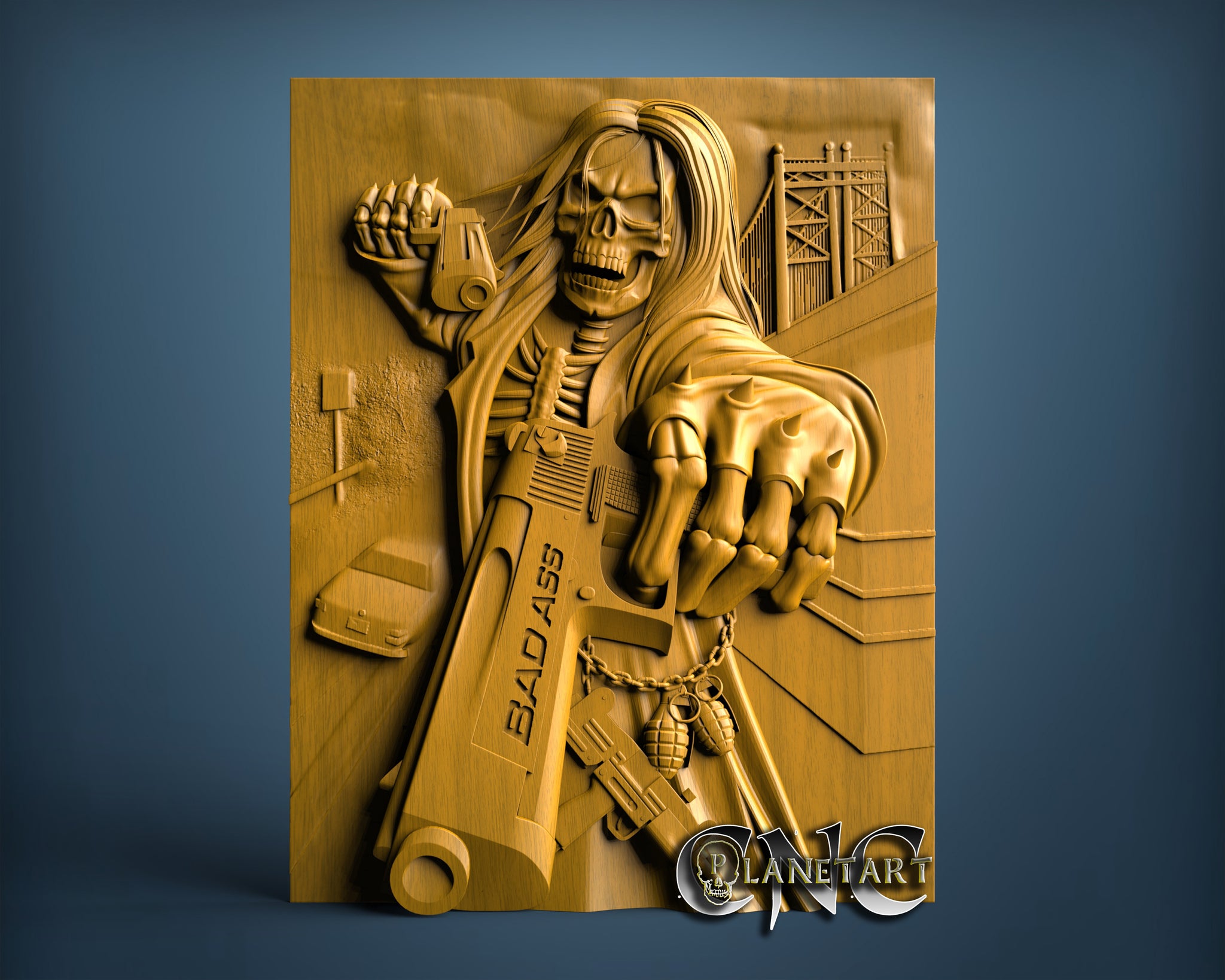 Death Bad Ass, 3D STL Model 15268 – Cnc Planet Art