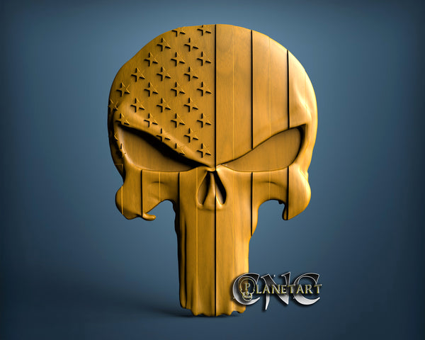 Skull USA, 3D STL Model 15269
