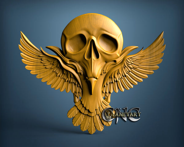 Raven Skull, 3D STL Model 15270