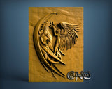Woman and Dragon, 3D STL Model 15276