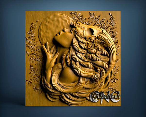 Women and Moon, 3D STL Model 15277