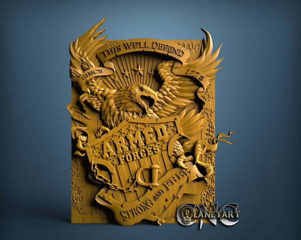Armed Forces Strong & Free, 3D STL Model 15283
