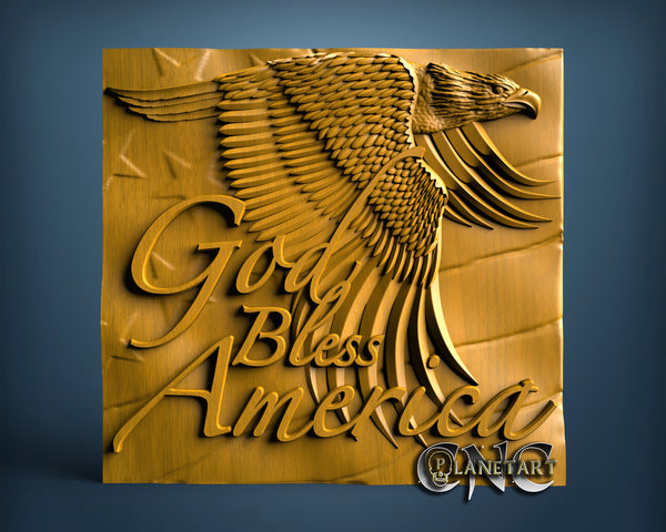 God Bless America, 3D STL Model 15284